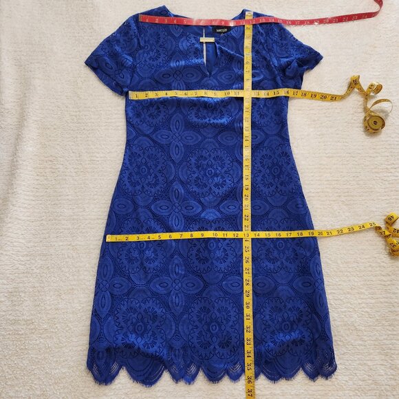 kensie, Cornflower Blue Keyhole SS Lined Lace Dress Size 6 NWOT - Picture 14 of 14